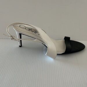 Calvin Klein Women's Lancy Nappa Open toe Ankle Strap Heel Casual Dress Shoe Brown Size 11 M